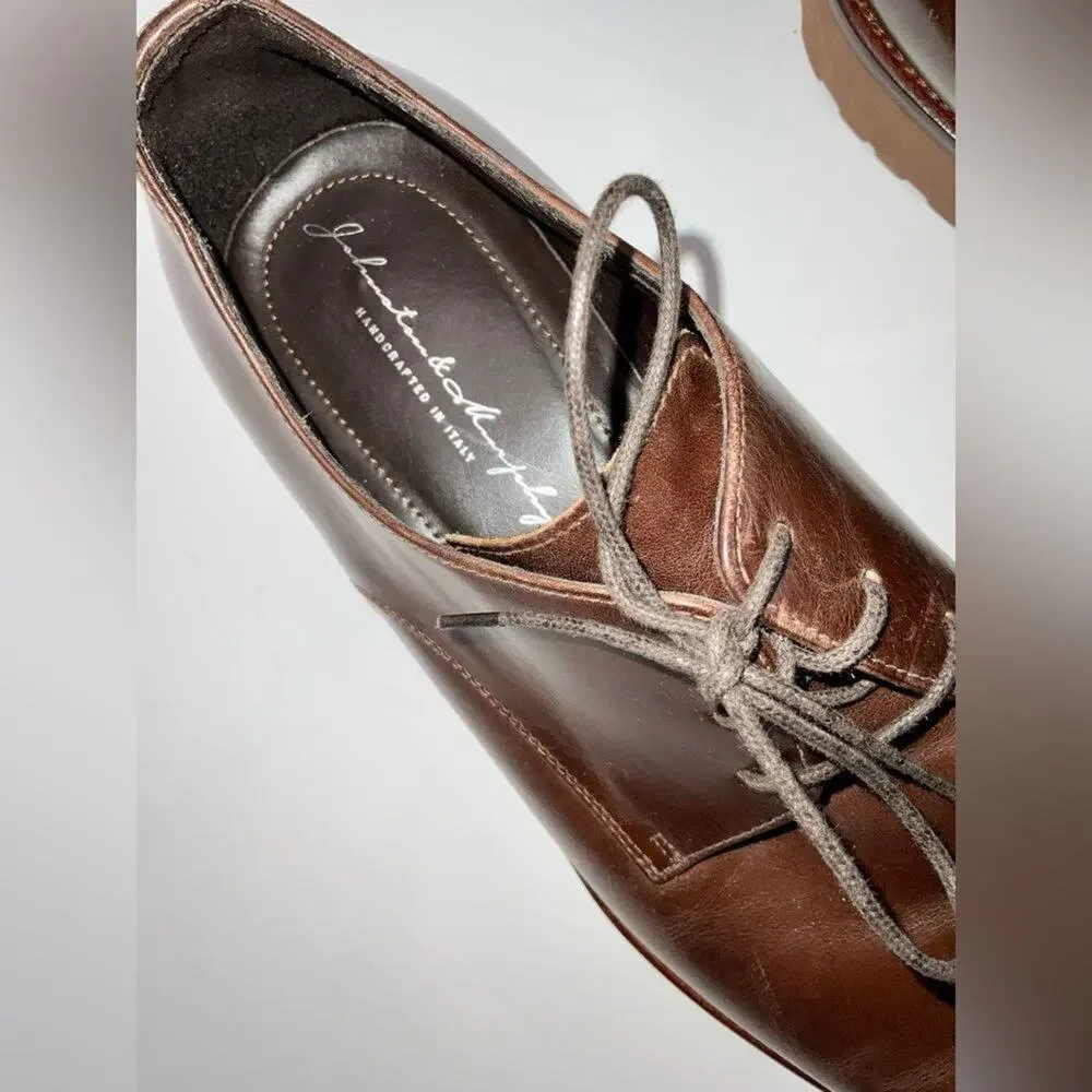 Johnston & Murphy Men's Oxford Dress Shoes Brown Italian Leather, Size 11.5 NWOT